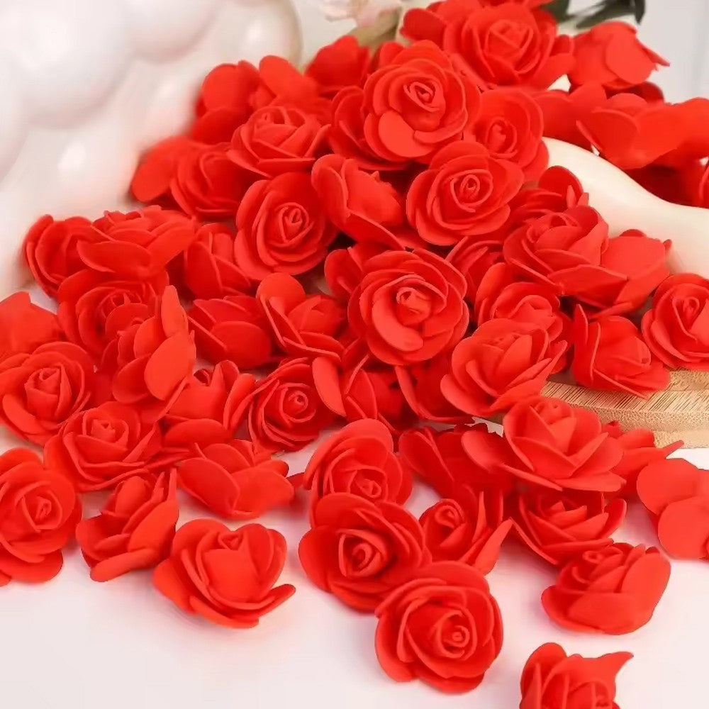 2000/10pcs Mini  Artificial Rose Flowers Head  Rose Heads DIY Valentine's Day Roses Wedding Bouquets Party Gift Candy Box Decor