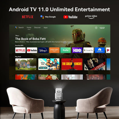 Wanbo T2 Ultra Android TV11.0 Projetor 1080P Suporte 4K Projetor 500 Ansi Rotação 120° Portátil Casa Smart Projetor