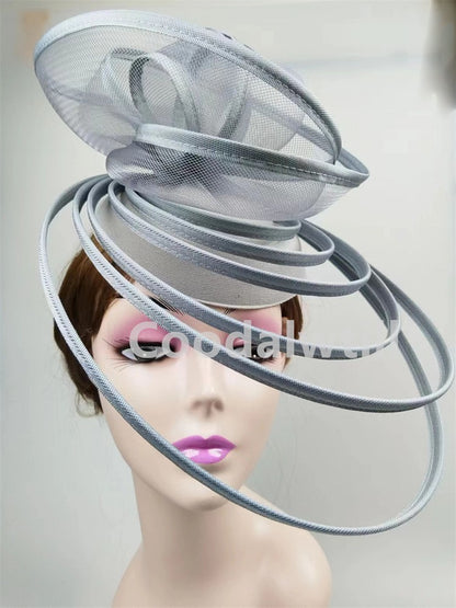 Chapéu Fascinator de Igreja Véu de Casamento de Malha Feminino para Festa Banquete Chapéu Boné Faixa de Cabelo Feminina Festa Chá Royal Ascot Chapéus Pillbox
