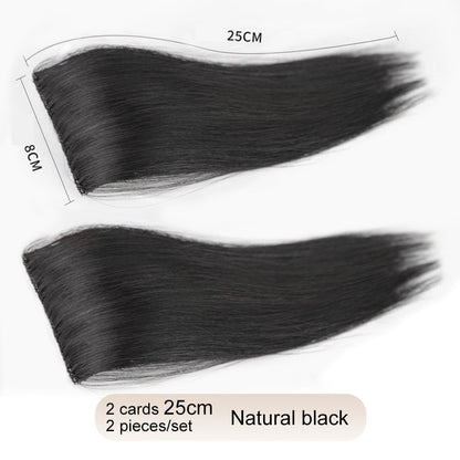2 peças/conjunto de preenchimento capilar sintético, extensões de cabelo, peça de abertura e de reposição para topo, artefato de reposição
