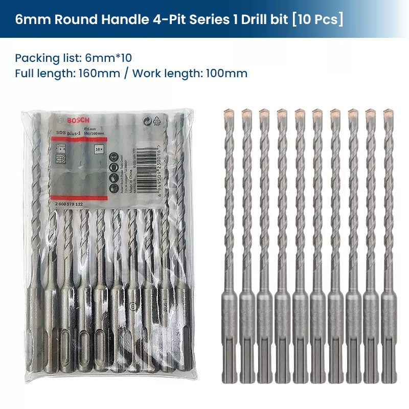 Conjuntos de Brocas Bosch SDS Plus para Martelete para Concreto Diâmetro 6-12mm Cabo Redondo Acessórios para Martelete Perfurador