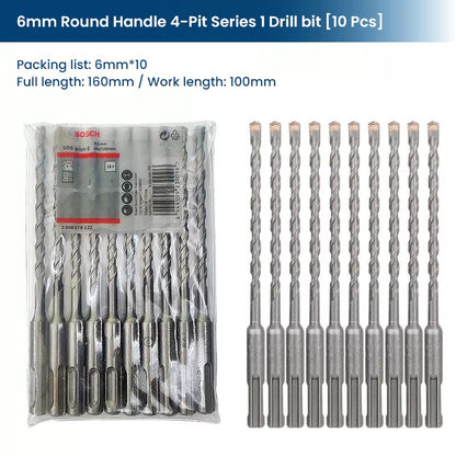 Conjuntos de Brocas Bosch SDS Plus para Martelete para Concreto Diâmetro 6-12mm Cabo Redondo Acessórios para Martelete Perfurador