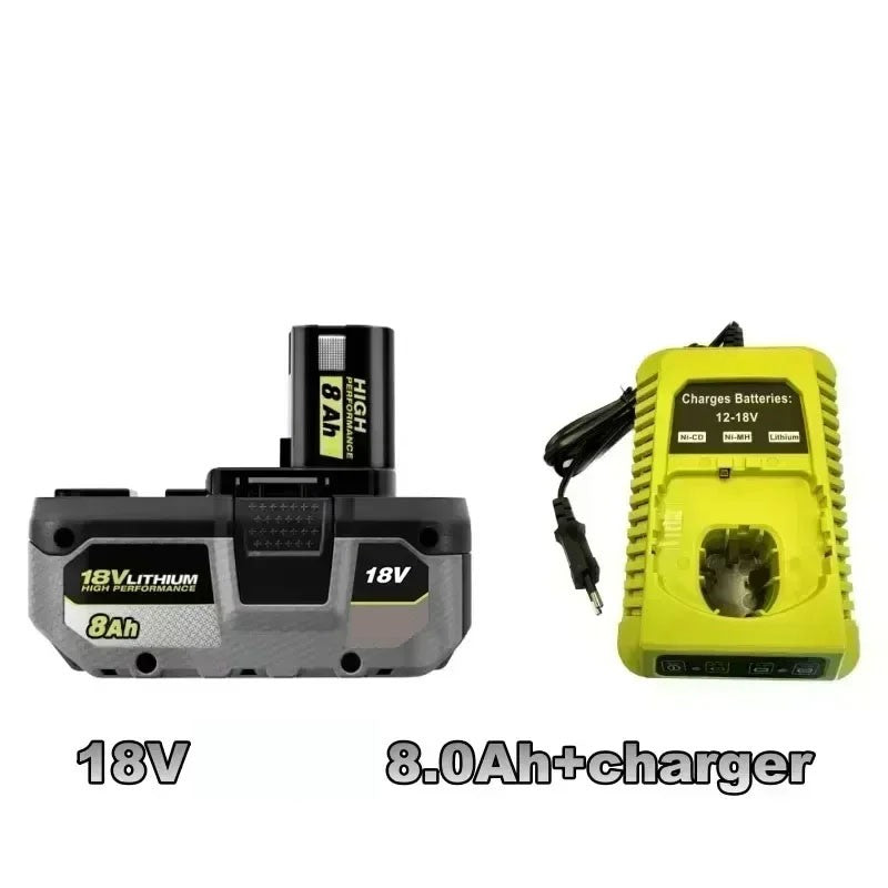Para bateria de lítio de alta performance RYOBI 18V sem efeito memória e baixa autodescarga para todas as ferramentas P104, P107