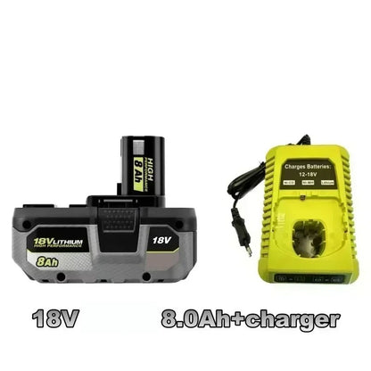 Para bateria de lítio de alta performance RYOBI 18V sem efeito memória e baixa autodescarga para todas as ferramentas P104, P107