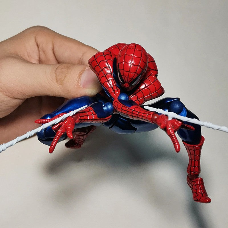 Revoltech Spiderman Figura Amazing Yamaguchi No.002 Homem-Aranha Boneco de Ação Modelo de Coleção Peter Parker Figuras Articuladas Brinquedos