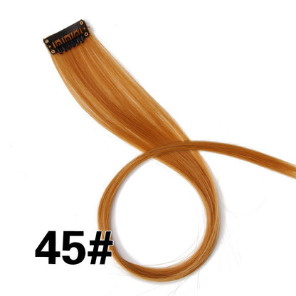 Alileader Aplique de Cabelo Extensão com Clip 57 Cores Ombre Liso Extensão de Cabelo com Clip em Apliques Peças de Cabelo de Fibra de Alta Temperatura