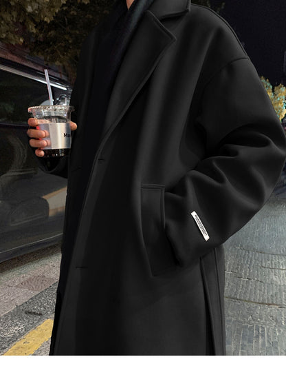 Men Fashion Winter Jacket Coats 2024 Thicken Wool Blends Coat Mens Oversized Overcoat Male Streetwear Warm Long Coat Q38