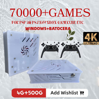 2026 New X8 Retro Game Console 500GB | 70,000+ Games | 60+ Emulators | 4K HD | Plug & Play | PS2 Wii PSP GC N64 Xbox Dual System