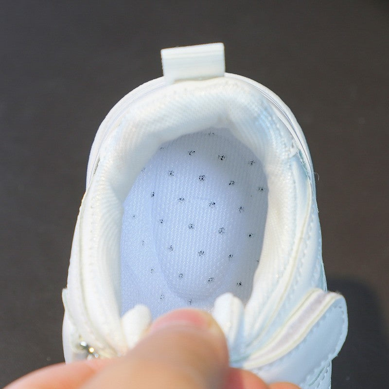 Spring Kids White Sneakers Leisure Chunky Concise Fashion Boys Girls Sport Shoes 26-37 Running All-match Children Trainers