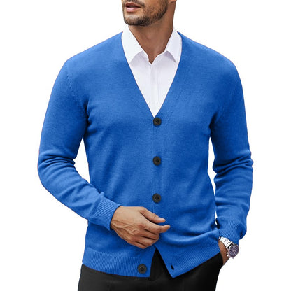 New Men's V Neck Cardigan Sweatcoats Casual Lightweight Button Down Knitted Cardigan Sweater Outdoor Streetwear
