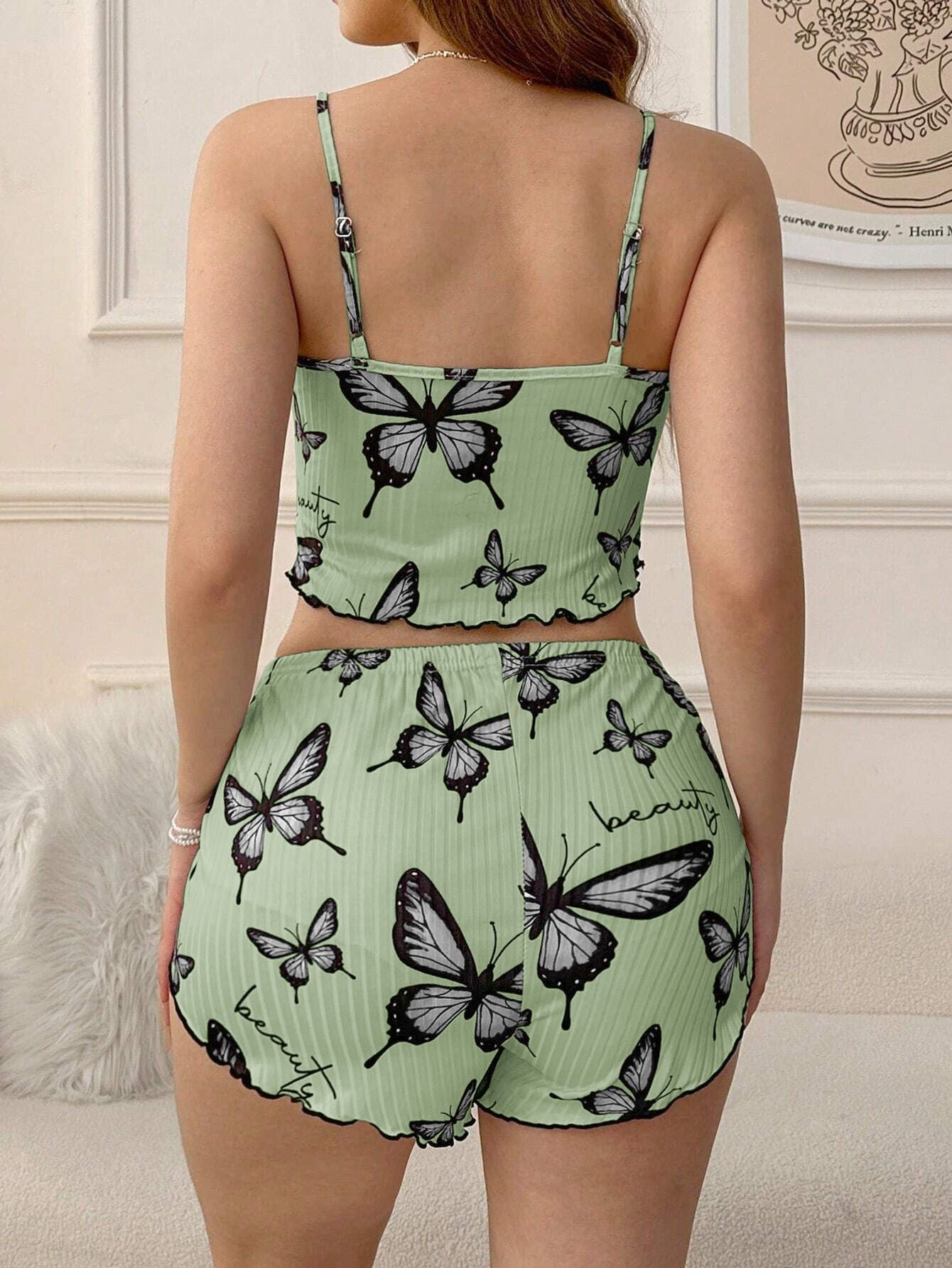 Casual Printed Pajamas For Women Two Pieces Sleepwear Women's Pajama Shorts Loungewear Sets Nightwear Female Home Suit Clothes