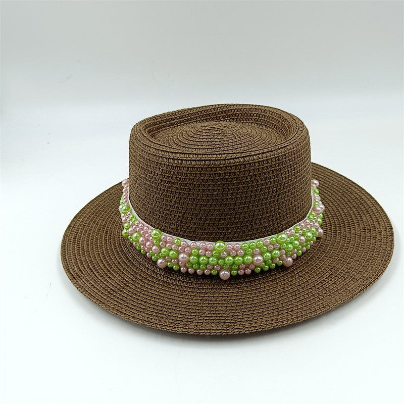 Bucket hat letters summer ladies bucket hat sun hat ladies straw hat fedora hat European men and women hat letters