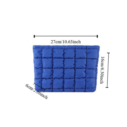 Fashion Puffy Quilted Padded Makeup Bag Zipper Storage Bag Cotton Clutch Bag Handbag Solid Color Cosmetic Bag Beauty Case