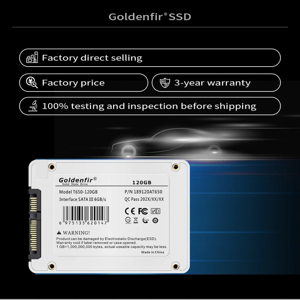 Goldenfir-Solid State Drive, SSD, Adequado para Laptops, Compatível, 64GB, 120GB?Hot Selling