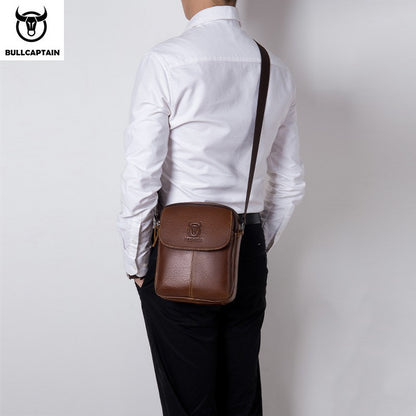BULLCAPTAIN Leather Men's Messenger Bag Business Shoulder Bags Suitable For 7.9 Inch Ipad Mini High Quality Male Crossbody Bages