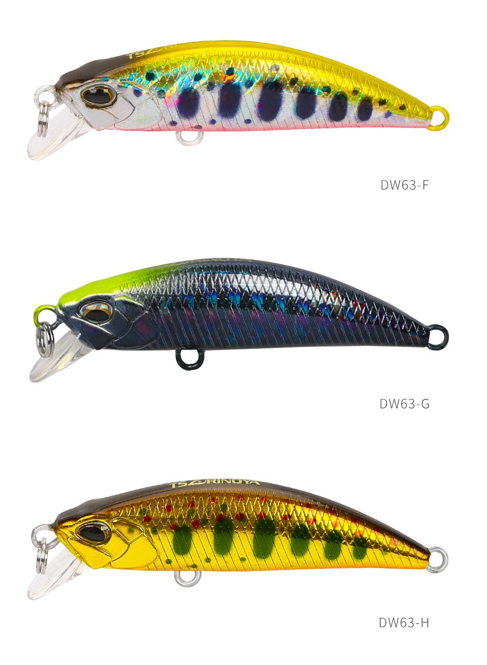 TSURINOYA DW63 50mm/5g Isca Artificial Minnow Jerkbait de Afundamento Wobblers de Plástico Rígido para Pesca de Robalo Truta e Lúcio