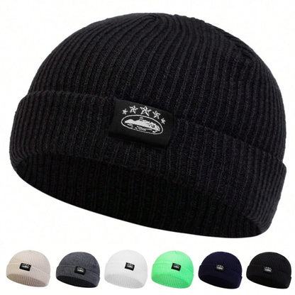Unisex MILANO Letter Label Beanies Winter Warm Hat Hip Hop Cap Beanie Hat Caps for Women Men