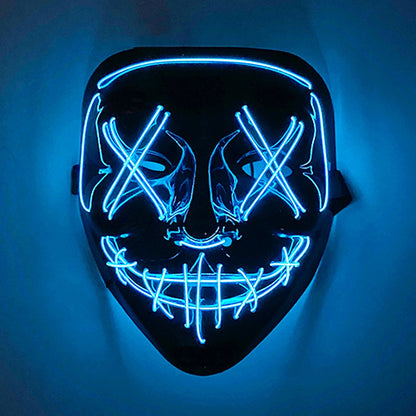 1 pcs Attractive Neon EL Wire Mask  More Colors For Choice Luminous LED Purge Mask Adult Cosplay Prop For Night Glow In The Dark