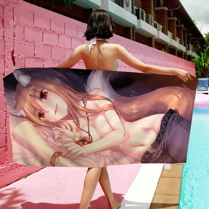 Spice And Wolf Beach Towel For Kids Personalized Bath Towel Pool Towel Vacation Gift Picnic Towel Party Gift