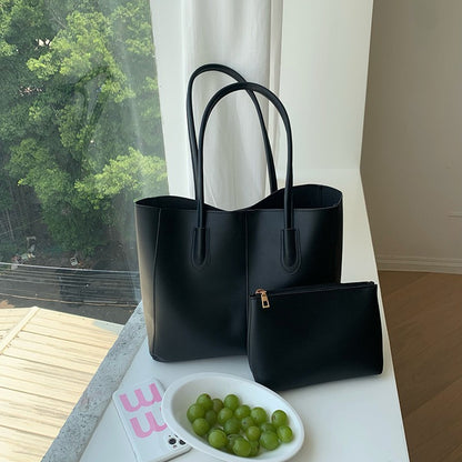 Vintage women's tote bag, new Korean version, large capacity, simple commuting bag,fashionable and versatile,single shoulder bag