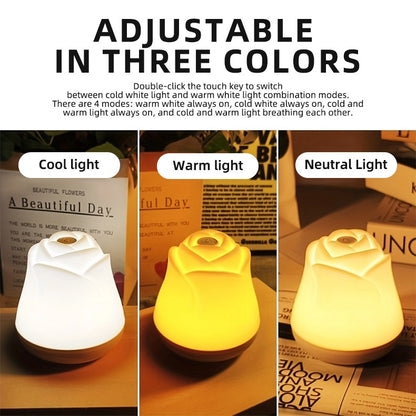 Night Lights for Bedroom Sleeping Lamp Rose Decor Light USB Charging Touch Led Lights For Christmas Gift House Decoration light