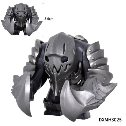 Medieval Cave Troll Building Blocks Weathered Rust Armor Rich Accessories Large Posable Brick Figure Fantasy Collectible Toy