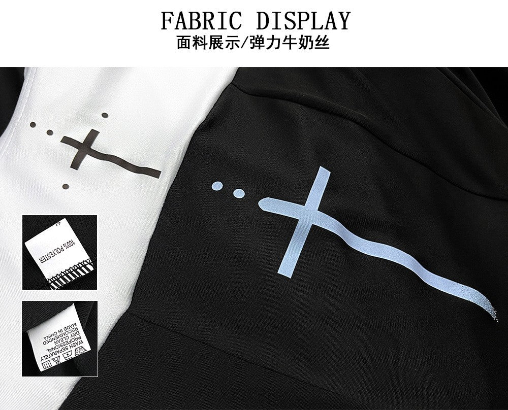 Sexy Nun Cosplay Costume Gothic Black Split Long Dress with Head Veil Halloween Carnival Party Fancy Dress for Women Nun