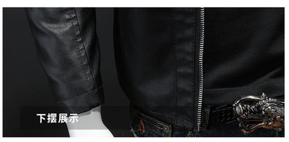 Men White Locomotive Leather Jackets Moto Biker Pu Leather Coats High Quality Male Spring Autumn Slim Leather Jackets Size 5XL