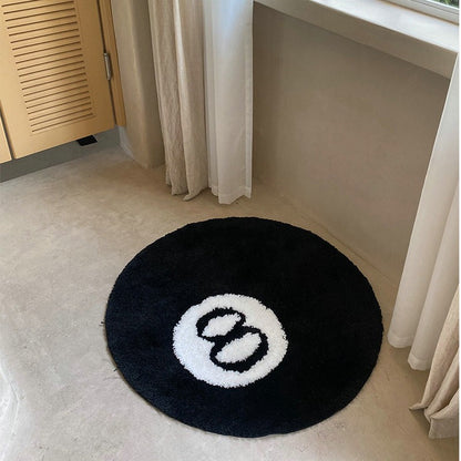 LAKEA Halloween 8 Ball Rug Indoor Home Decoration Spooky Halloween Gifts 8 Ball Accent Round Tufting Soft Rug Horror Movie Mat