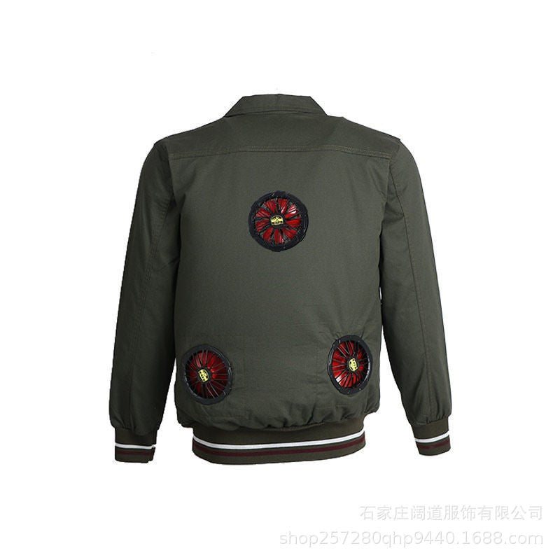 Summer Cooling with Fan Refrigeration Charging Air Conditioning Clothes Cotton Camouflage Clothing Construction Site Labo