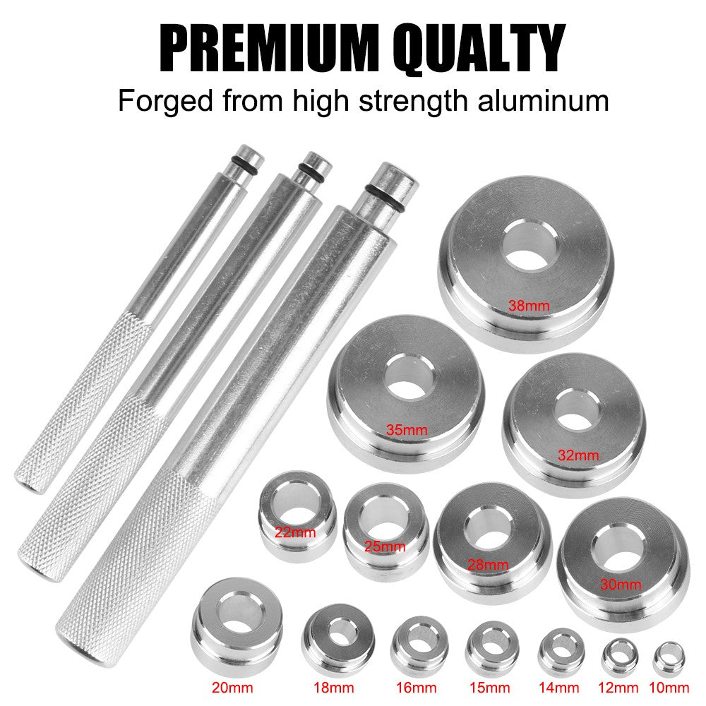 Kit de reparo de ferramentas para desmontagem de rolamentos, 17 peças/conjunto, instalador e extrator de selo, ferramentas automotivas, kit de rolamento de roda de alumínio