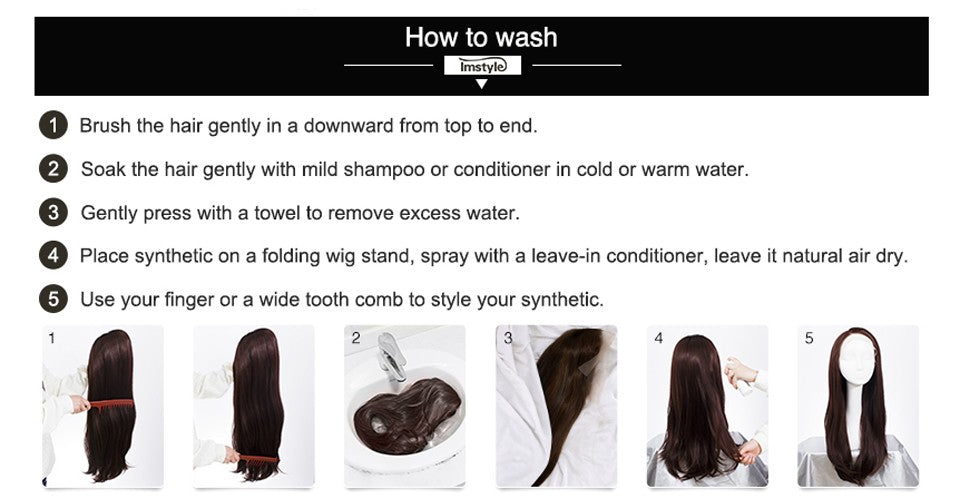 Imstyle Black Lace Wig Long Synthetic Lace Front Wig Heat Resistant Fiber Natural Wavy Lace Daily Cosplay Wigs For Women