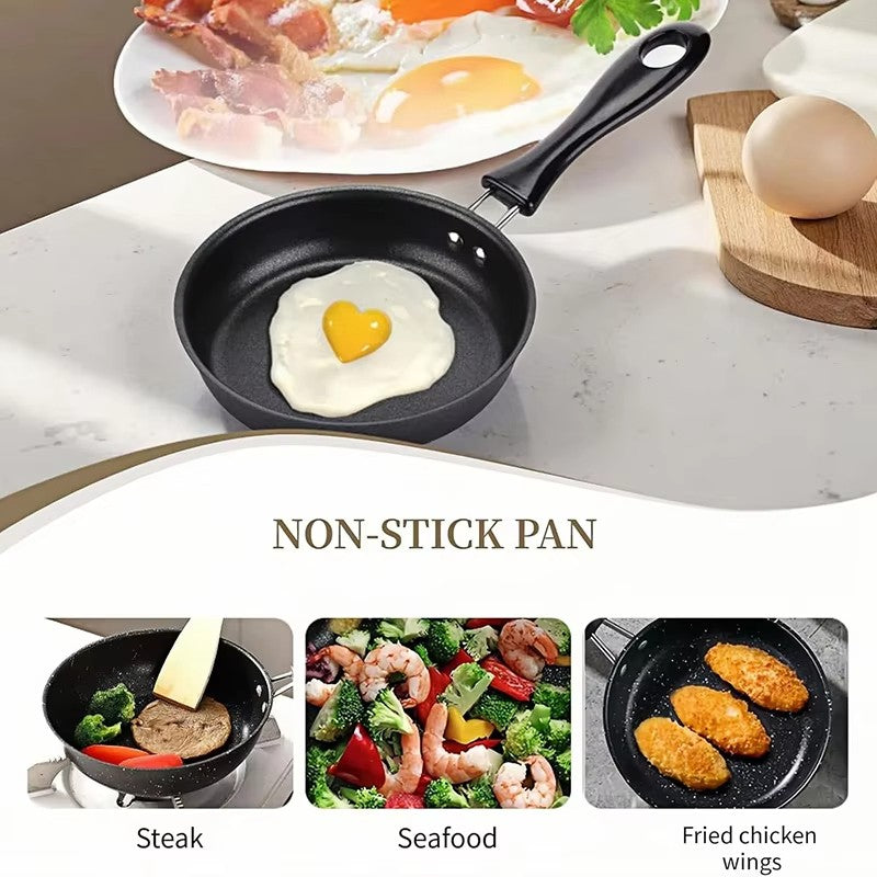 12cm Mini Nonstick Frying Egg Pan Portable Camping Cooking Omelet Pan Steak Frying Pan Gas Stove Induction Hob Kitchen Cookware