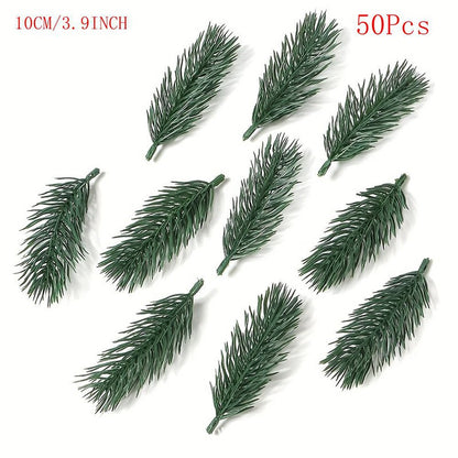 10/20Pcs Pine Branches Artificial Plants Christmas Wedding Home Tree Decor DIY Handcraft Bouquet Gift Box Fake Plants Needle