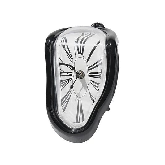 Vintage Silver Twisted Melting Clock Creative Melting Right-angle Silent Clock Decoration Home Office