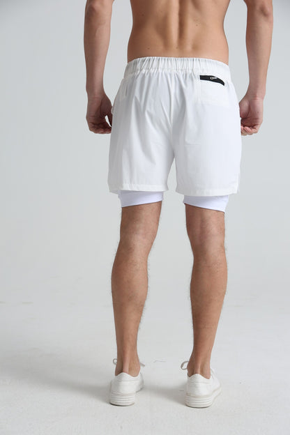 Men's sports double-deck shorts Fitness Quick Dry Training Shorts Casual 2 In 1 Multi-pocket sweatpants Men Gyms Running shorts