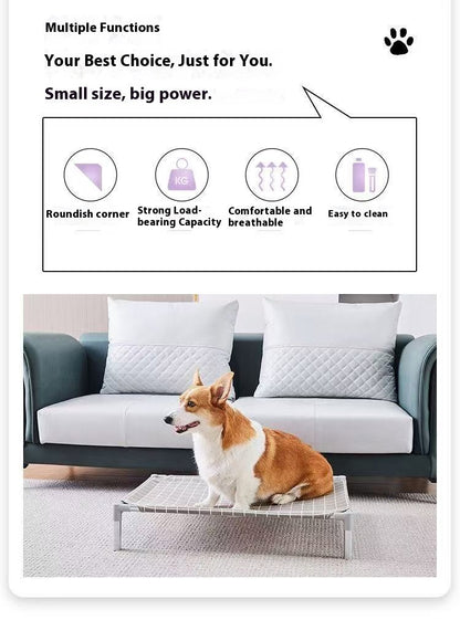 Cama Elevada para Pet de Aço Inoxidável - Estilo Militar para Todas as Estações Removível Lavável à Prova de Umidade para Cães e Gatos Pequenos