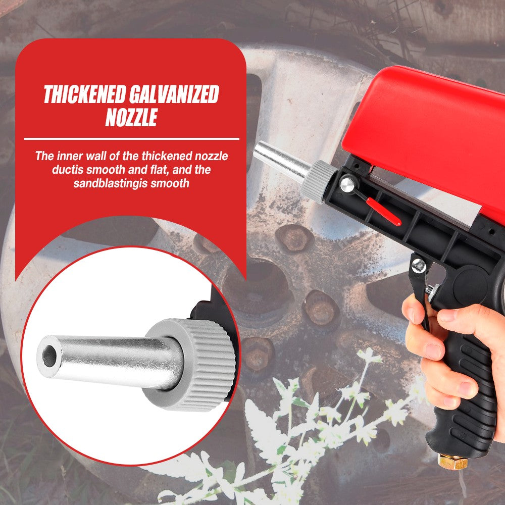 Pistola de Jato de Areia Ajustável 90psi Máquina de Jato de Areia Portátil para Casa Jato de Areia Gravitacional Pneumática Conjunto de Pistola Pequena Portátil Ferramenta a Ar
