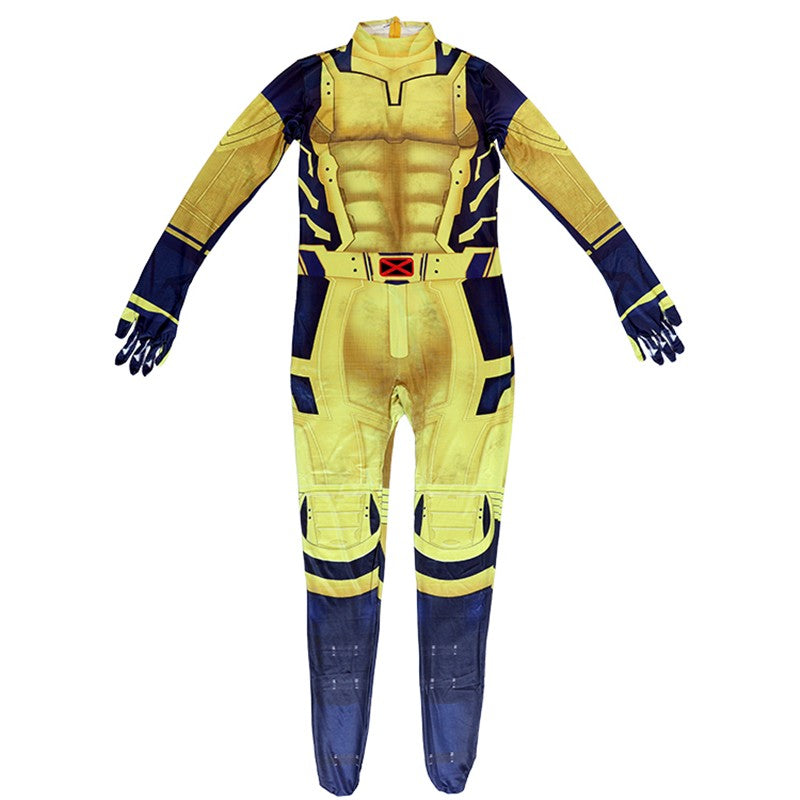 Deadpool vs Wolverine Boys Superhero Cosplay Spandex Suits with Accessories Swords Claws Children Birthday Gift Toy Role Play