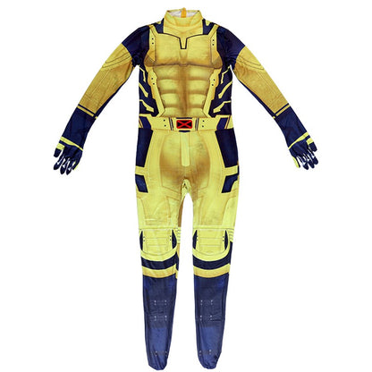 Deadpool vs Wolverine Boys Superhero Cosplay Spandex Suits with Accessories Swords Claws Children Birthday Gift Toy Role Play