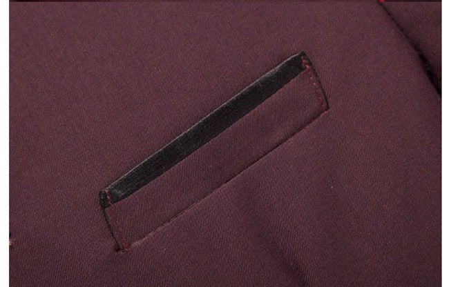 (Jacket+Pants) Men Fashion Simple Wedding Suit Black / Blue / Wine Red 2025 Homme Stand up Collar Business Social Dress 2Piece