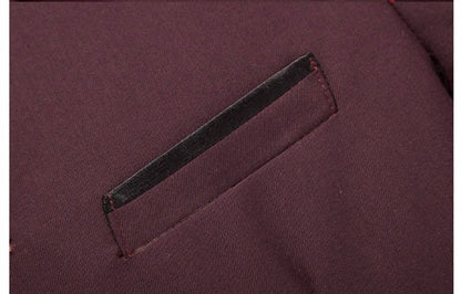 (Jacket+Pants) Men Fashion Simple Wedding Suit Black / Blue / Wine Red 2025 Homme Stand up Collar Business Social Dress 2Piece