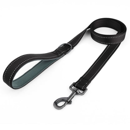 Coleira de cachorro Laeds Leashes, coleira de cachorro de nylon de seda reflexiva para cães grandes, médios e pequenos passearem, corda engrossada para passear com animais de estimação