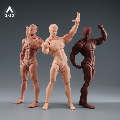 Wind Toys Corpo Masculino Articulado Super Flexível Escala 1/12 16cm Soldado Masculino Branco Amarelo Preto Boneco Articulado Modelo de Boneco de Ação