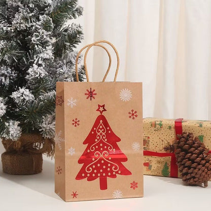 Christmas Kraft Paper Handbags 2026 Xmas Gifts Bag Merry Christmas Decor For Home Cristmas Navidad New Year Packing Bags