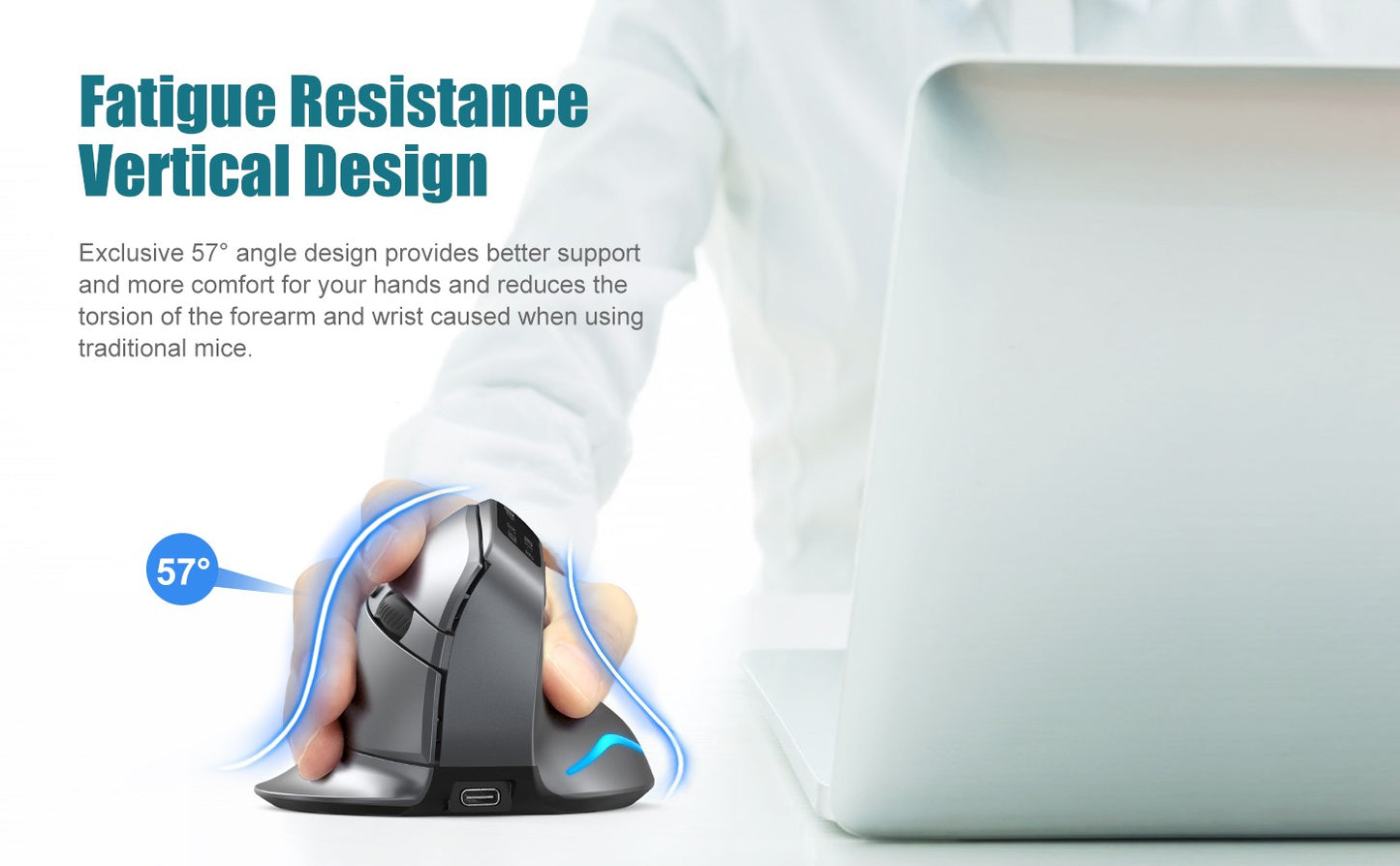 Lefon F26C Vertical Mouse Wireless Bluetooth Ergonomic Mouse with OLED Screen Optical Rechargeable Gaming Mice for PC Laptop