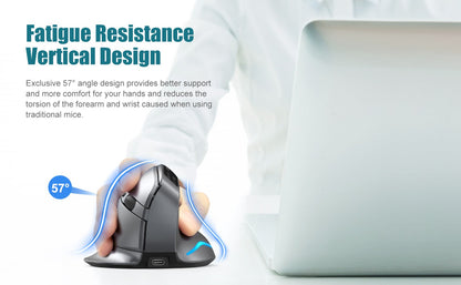 Lefon F26C Vertical Mouse Wireless Bluetooth Ergonomic Mouse with OLED Screen Optical Rechargeable Gaming Mice for PC Laptop
