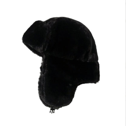 Gorros Femininos de Inverno Quentes e Grossos Estilo Russo, Moda Coreana Ushanka, Chapéu de Aviador com Protetor de Orelha, Chapéu Bomber Feminino Ajustável, Tendência