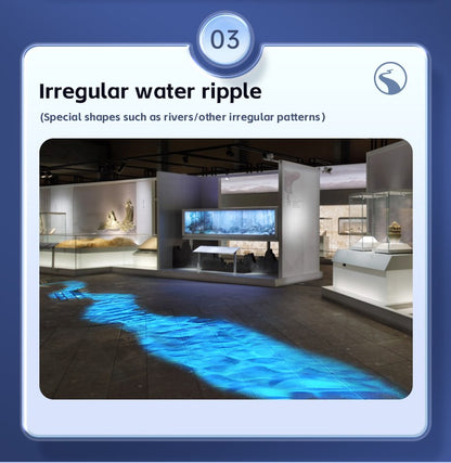 Square Water Ripple Projector Dynamic Water Ripple Logo Indoor Ground Corridor Outdoor Atmosphere Lighting Waterproof Projection