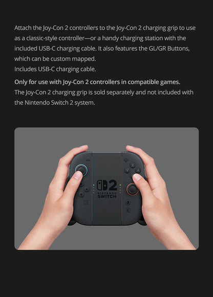Original Nintendo Switch 2 Joy Con 2 Charging Grip Controller Charging Handle Joycon  for NS2 Switch Controller Accessories